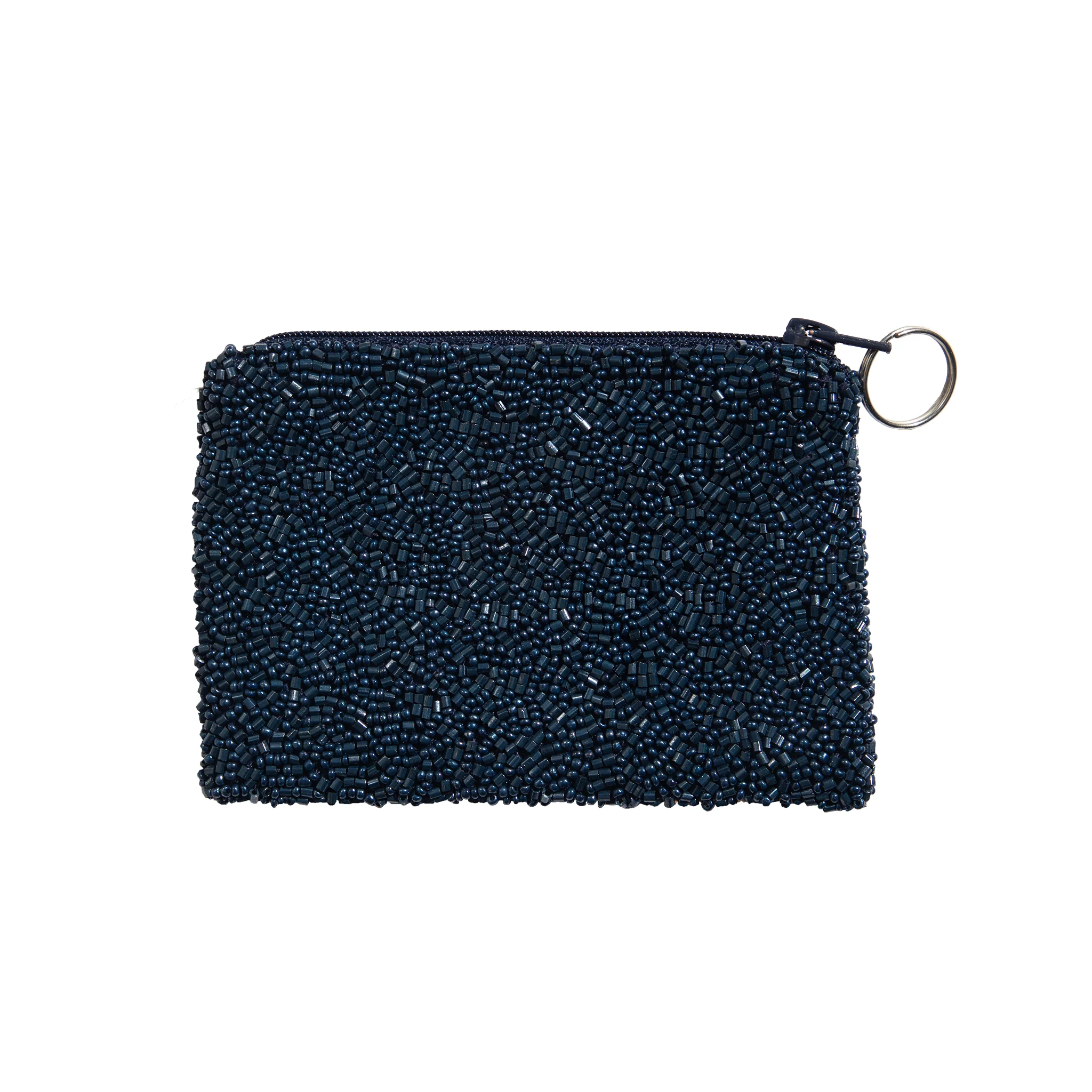 Beaded Lotus Coin Purse Keychain - Gunmetal - Image 2