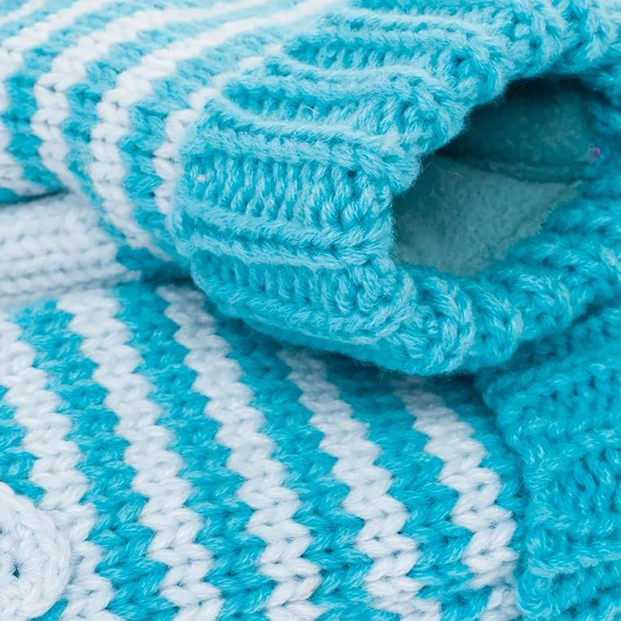 Knit Cat Mittens - Blue - Image 2