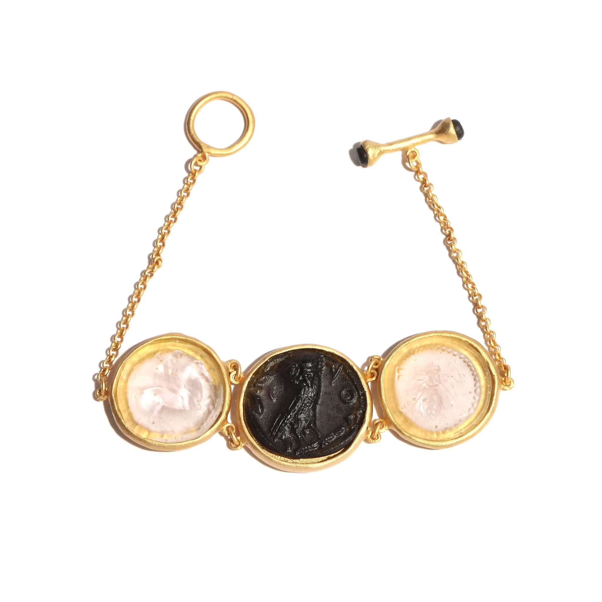 Glass Multi-Coin Motif Bracelet - Image 3