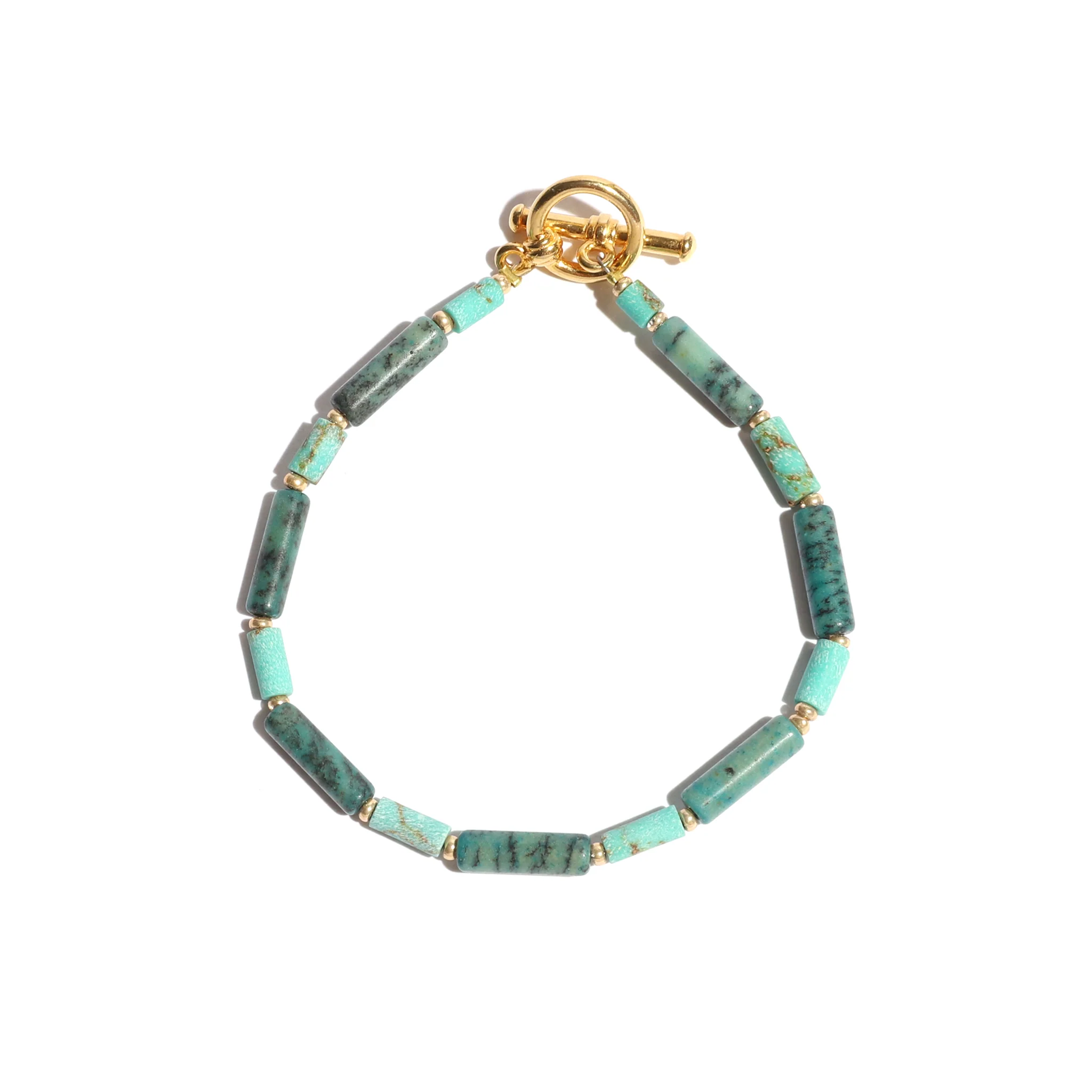 Mixed Turquoise Tube Bracelet