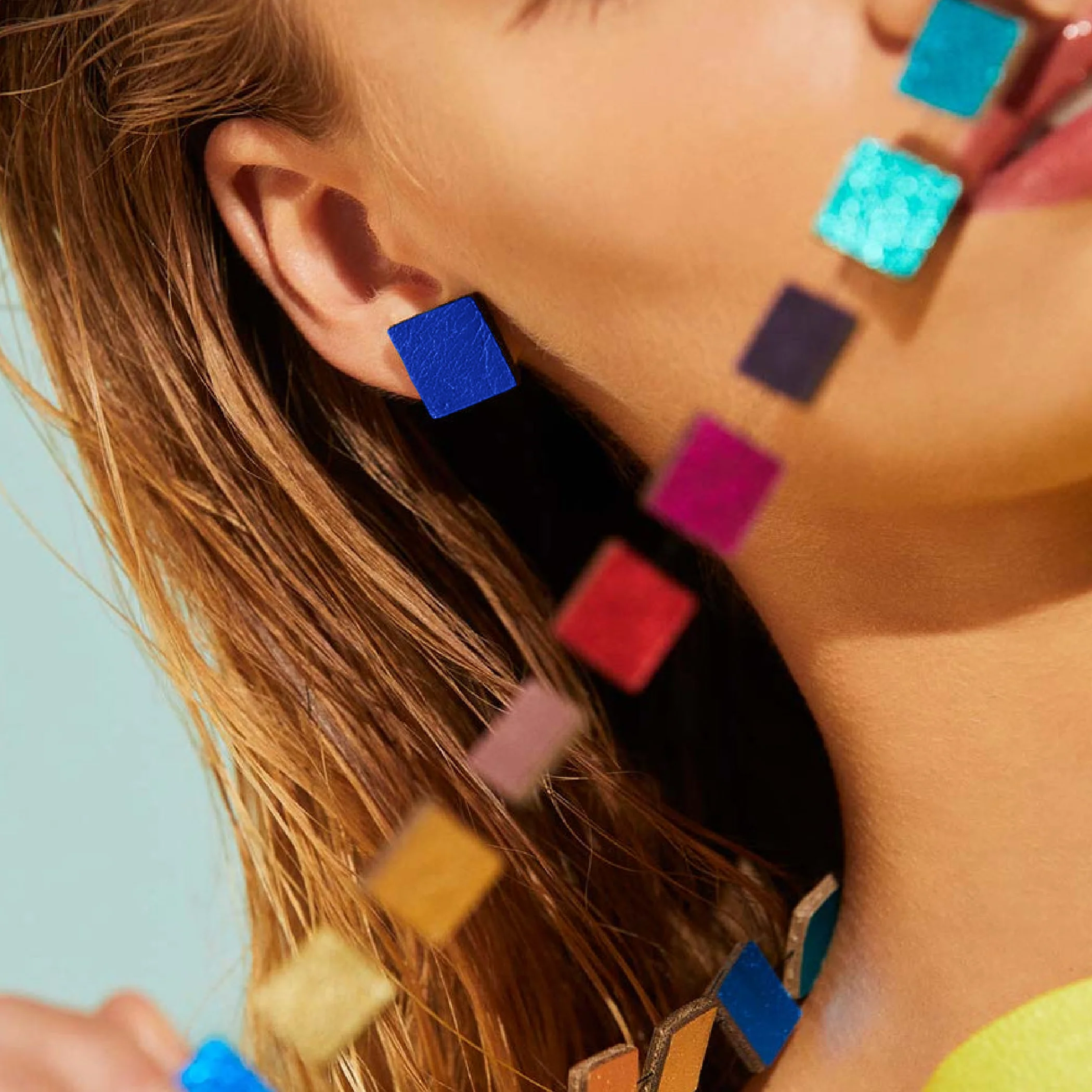 Color Spectrum Square Earrings - Image 4