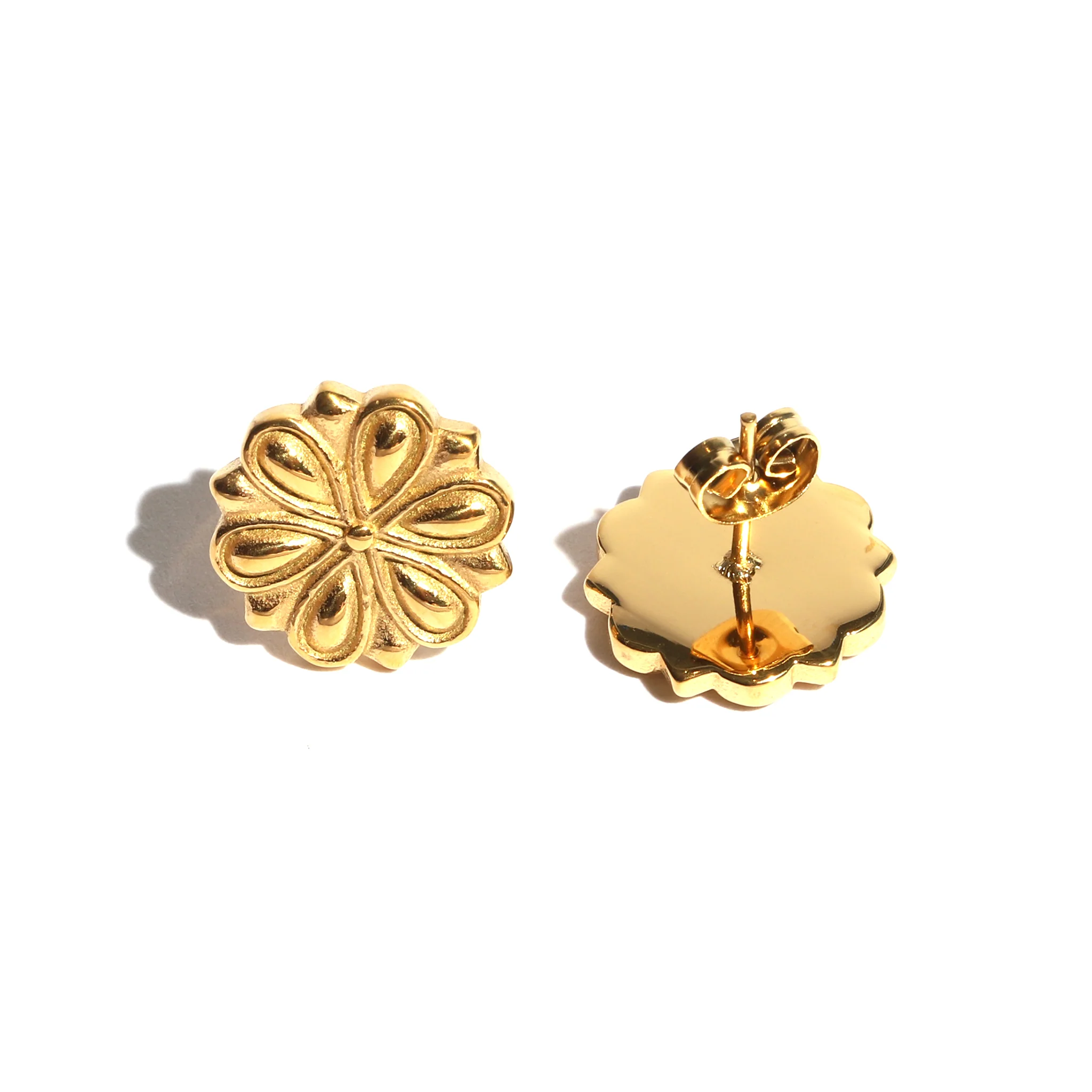 Rosette Stud Earrings - Image 2