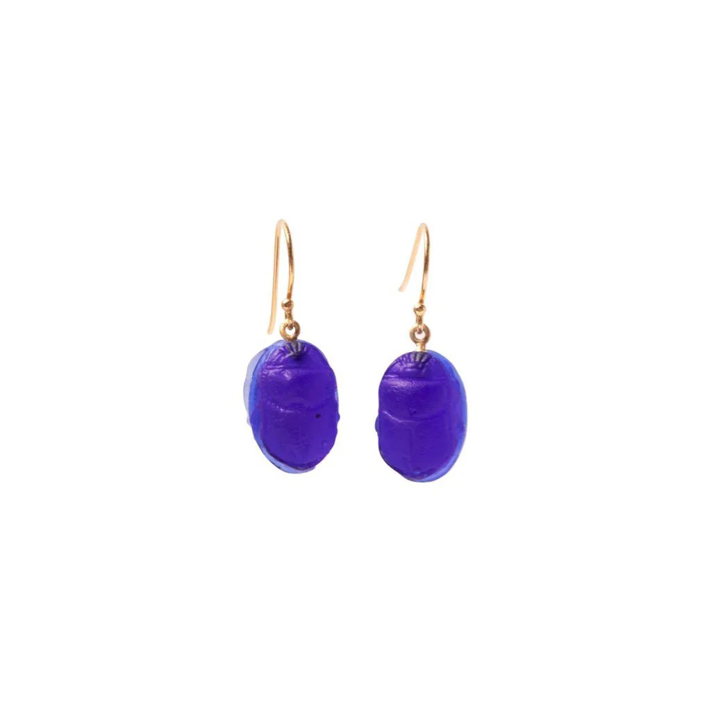 Glass Scarab Earrings - Image 2