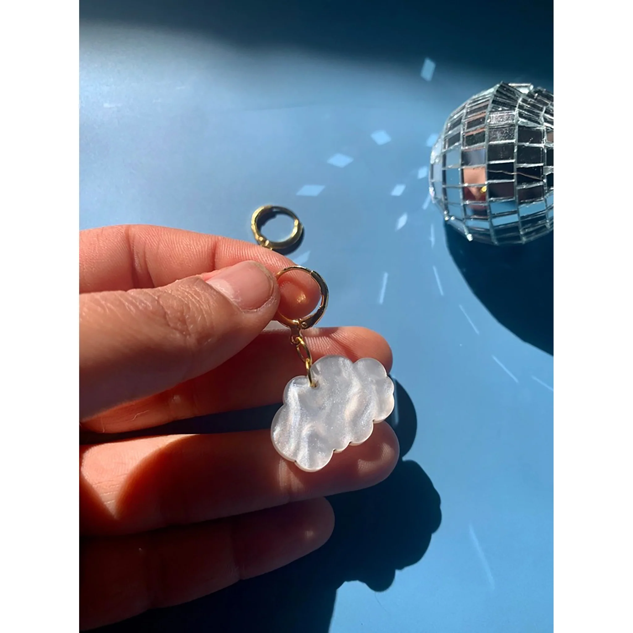 Mini Acrylic Cloud Earrings - Image 3