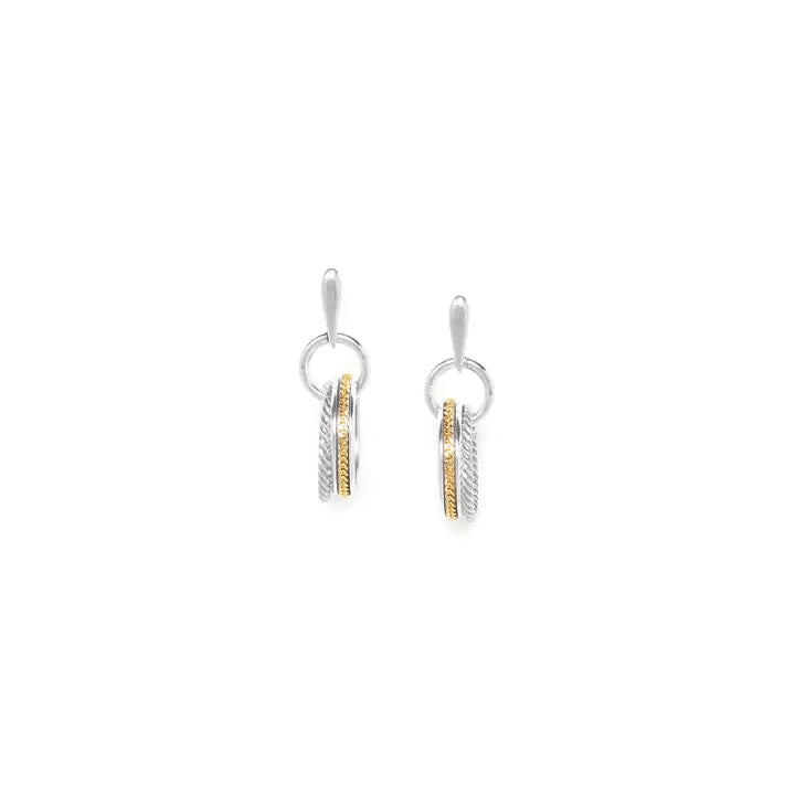 Two‑Tone Ring Drop Earrings - Image 3