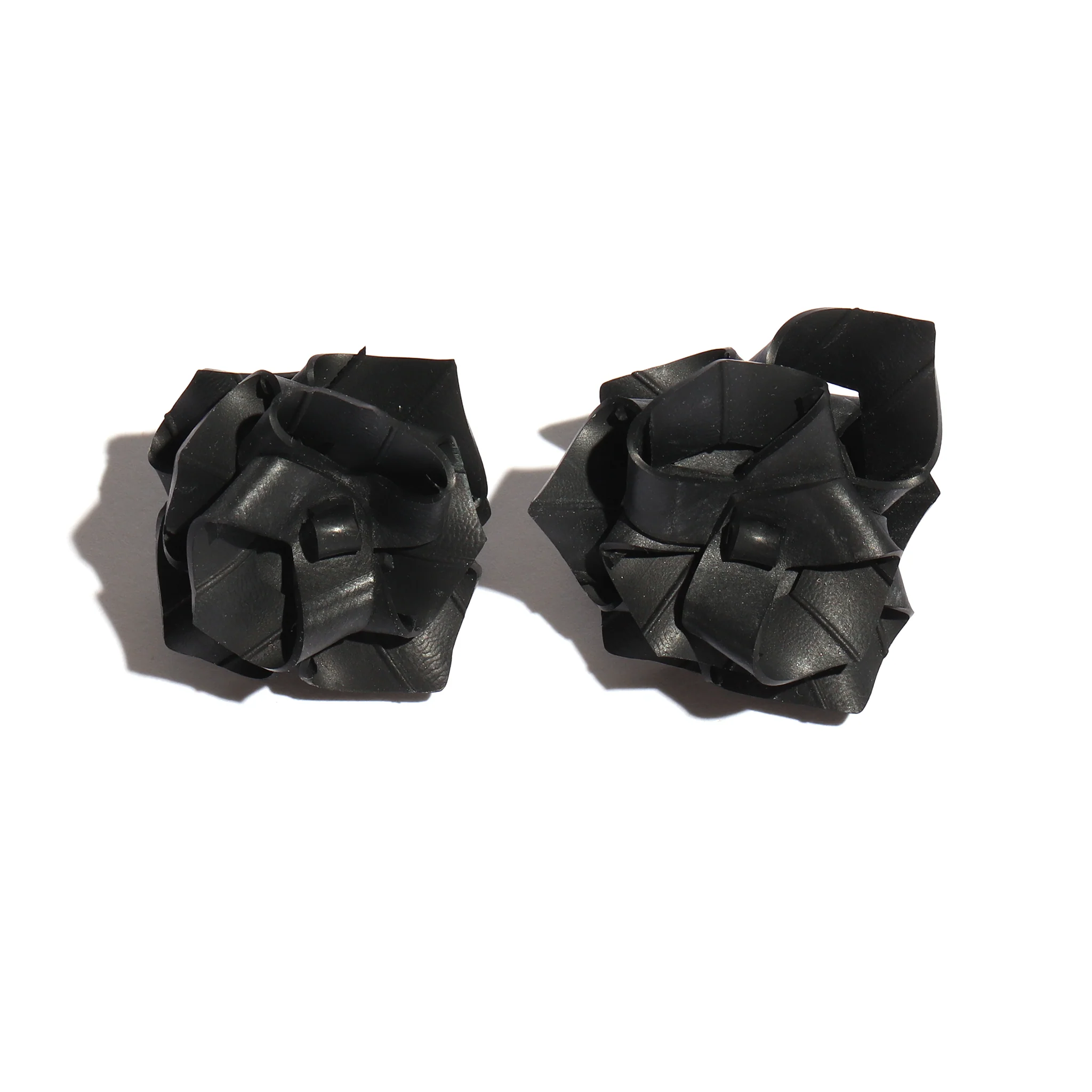 Upcycled Rubber Rose Stud Earrings