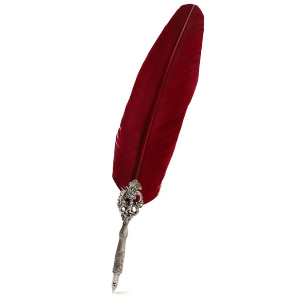 Feather Quill Pen - Burgundy - Image 2