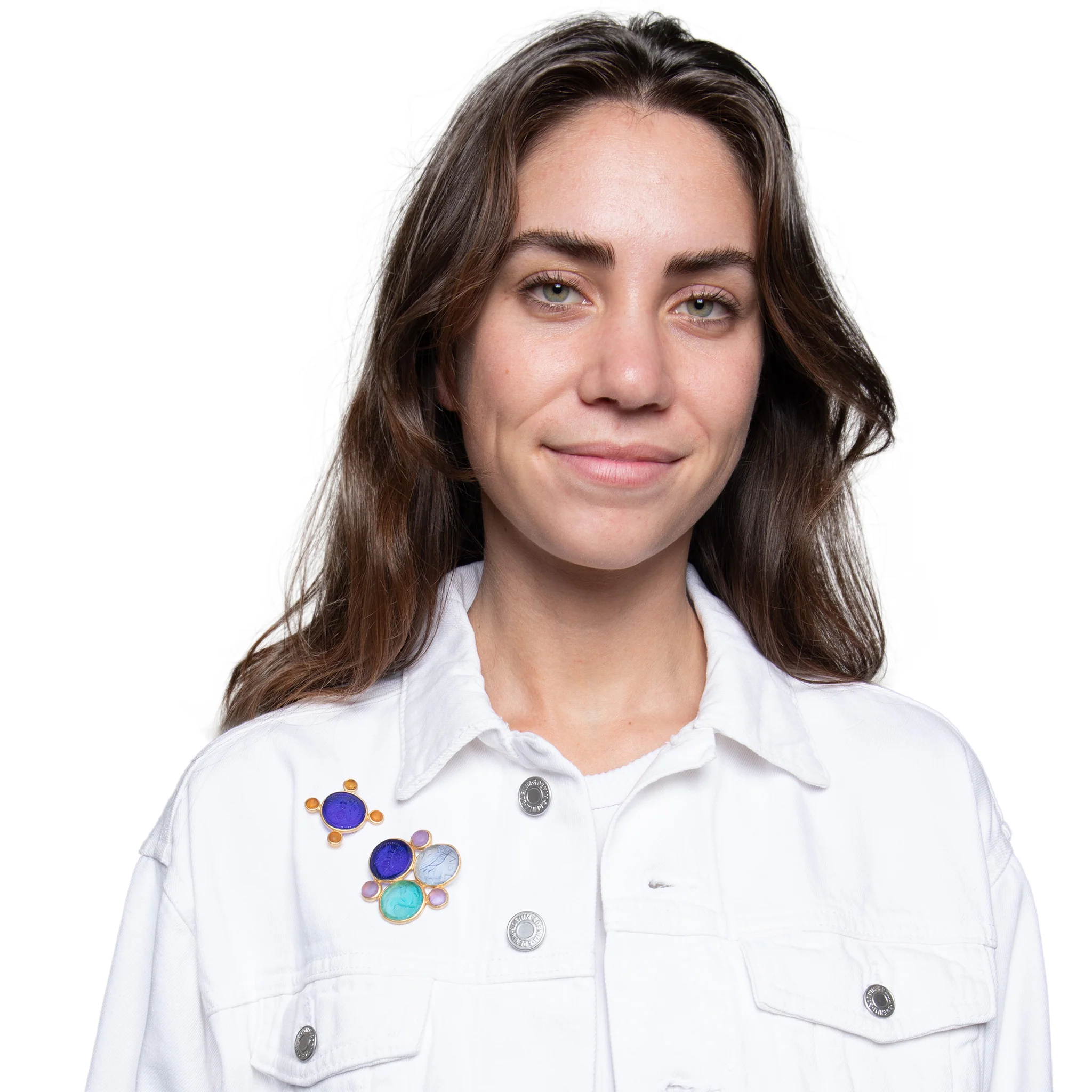 Glass Multi-Coin Brooch - Image 2