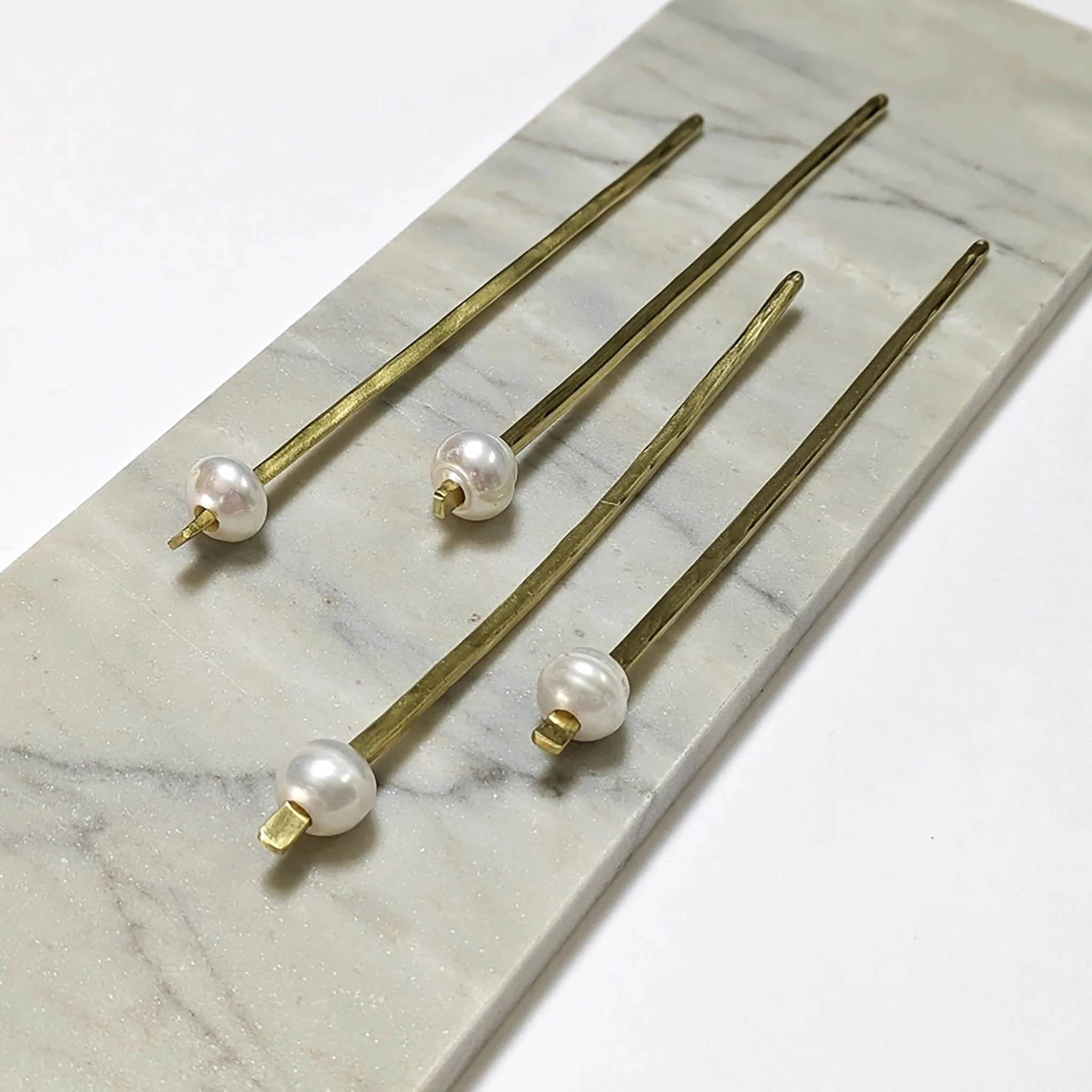 Perfect Pearl Brass Hair Stick - Image 5