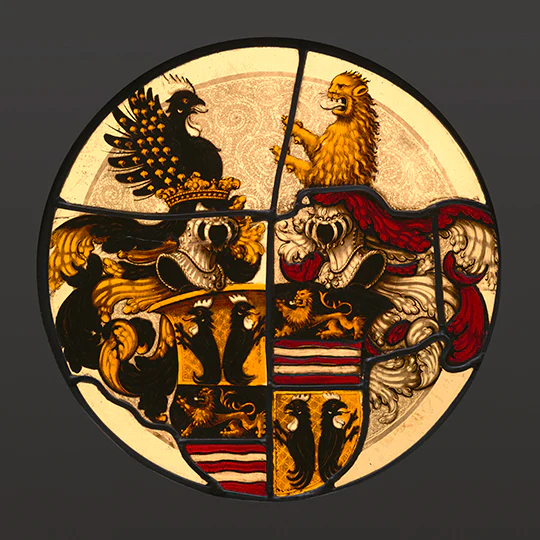 Heraldic Roundel Stained Glass Ornament - Image 2