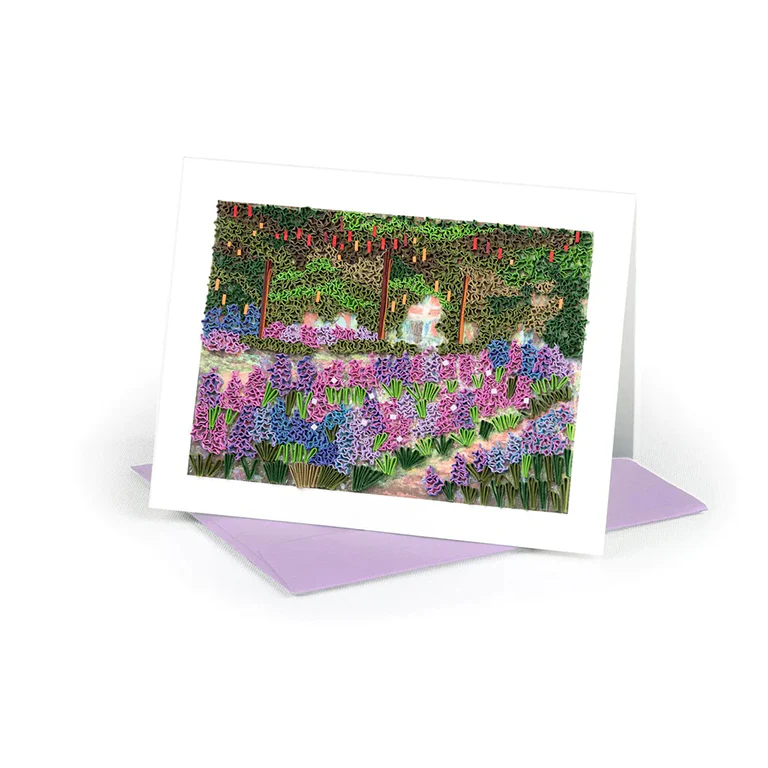 Monet The Artist's Garden at Giverny Quilled Greeting Card - Image 2