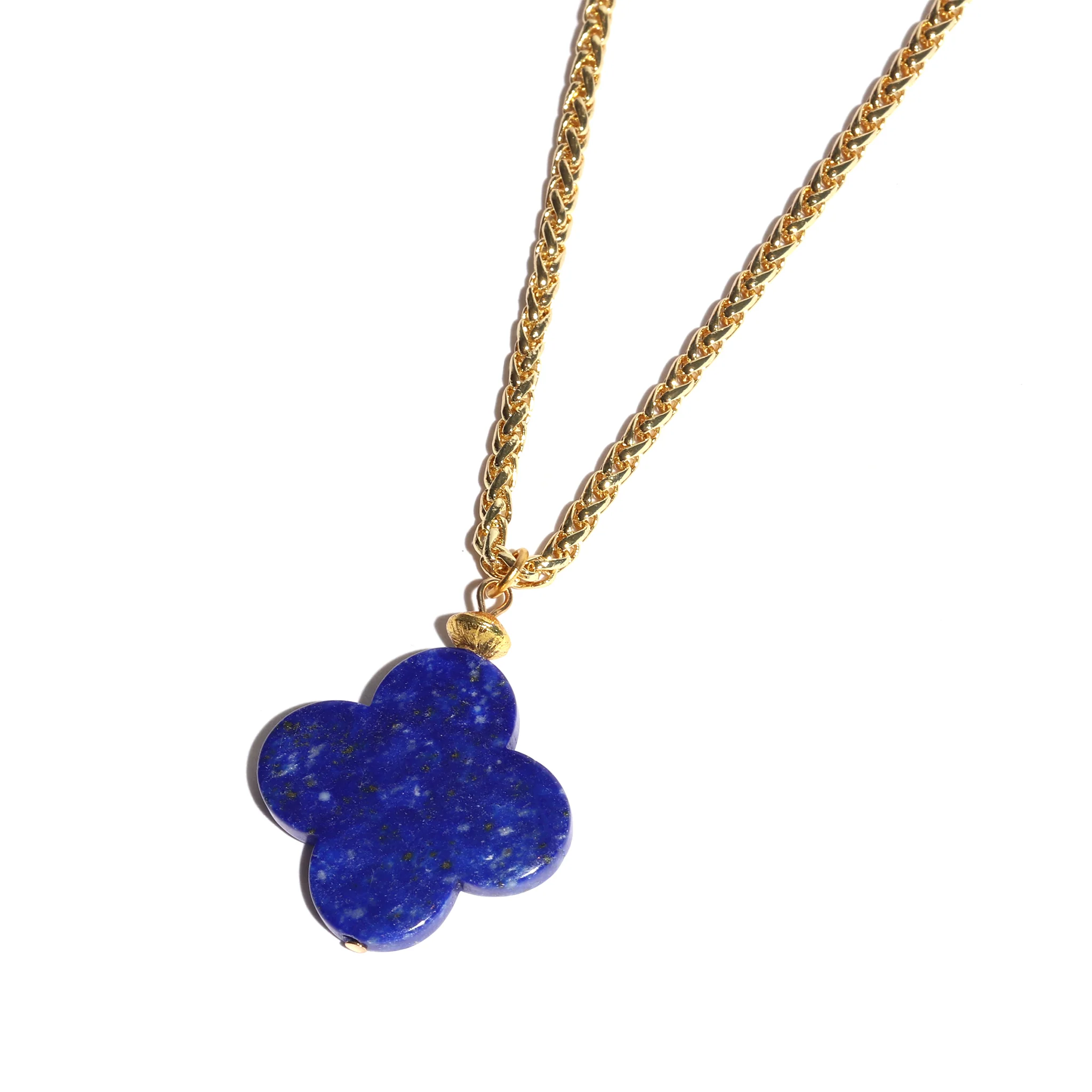 Lapis Quatrefoil Chain Necklace - Image 2