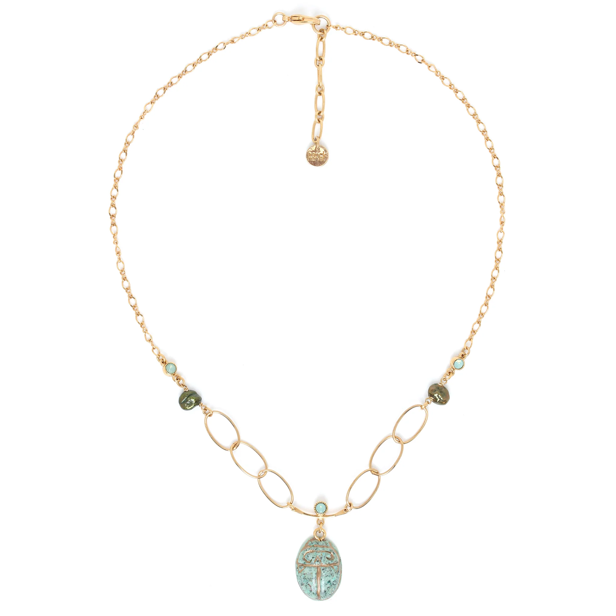 Turquoise Scarab Pendant Necklace