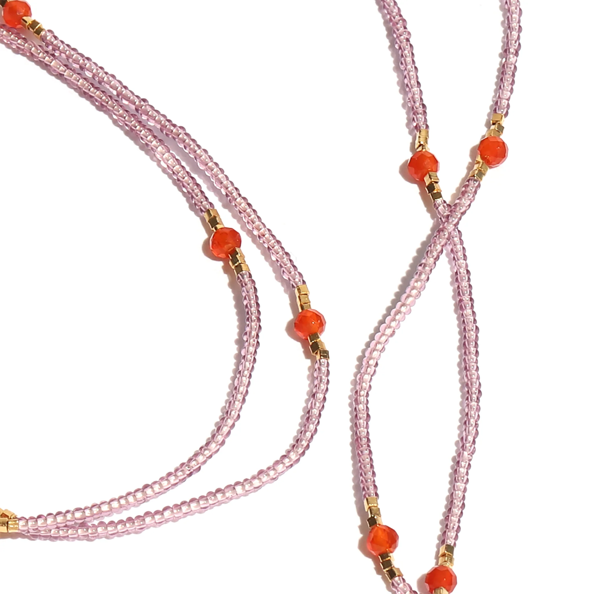 Gold Vermeil, Carnelian & Quartz Necklace - Image 2