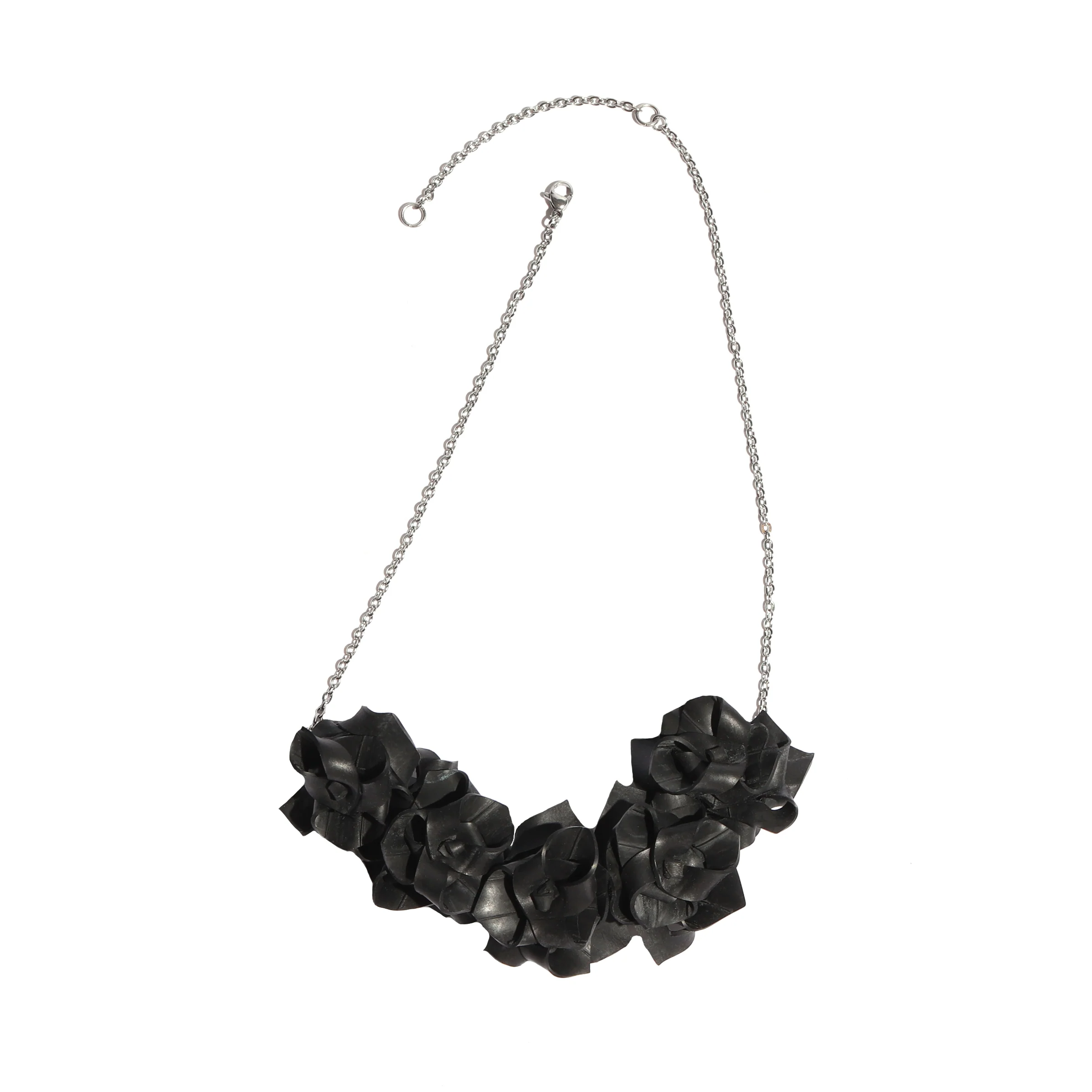 Five Rose Upcycled Rubber Necklace - Image 2
