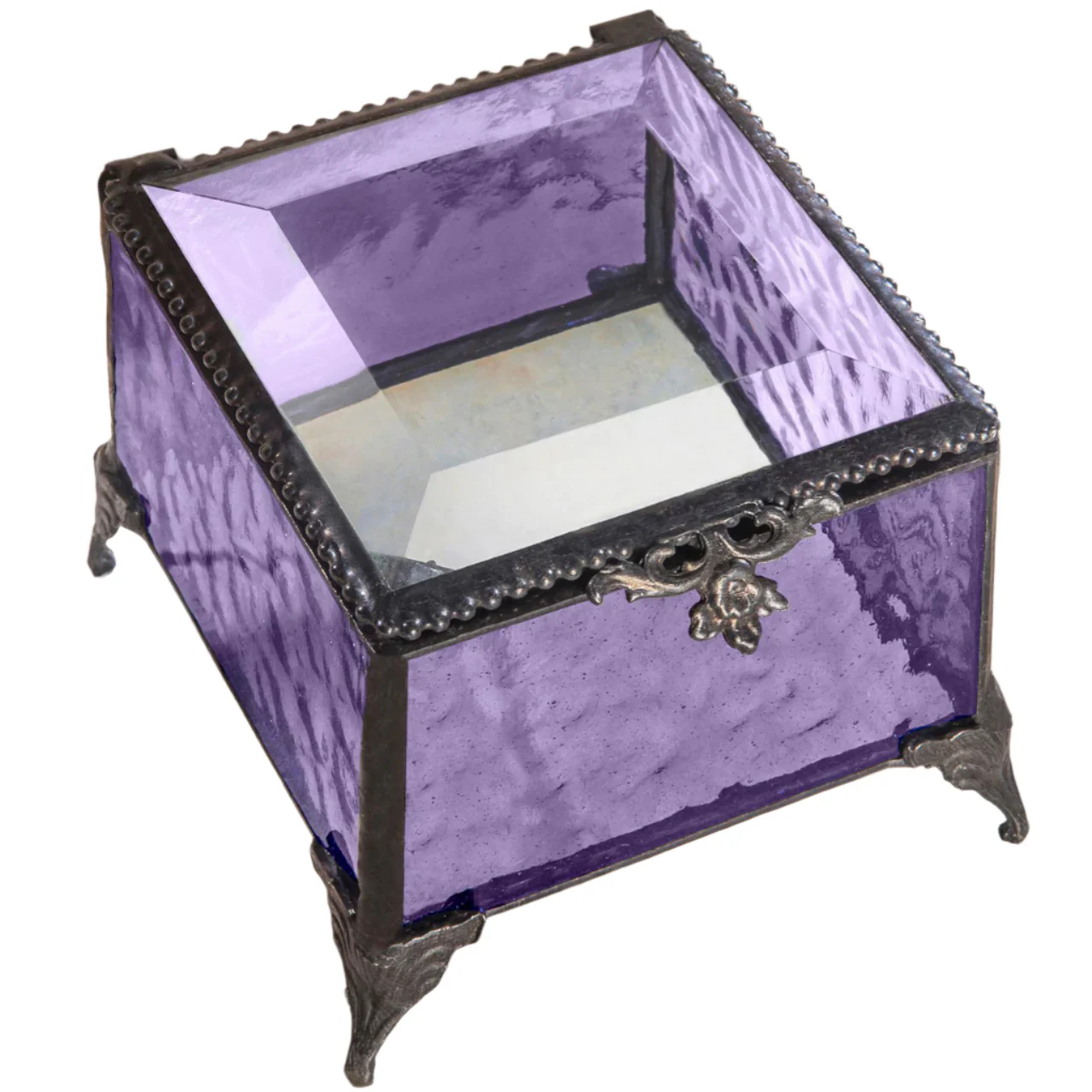 Purple Glass Jewelry Box