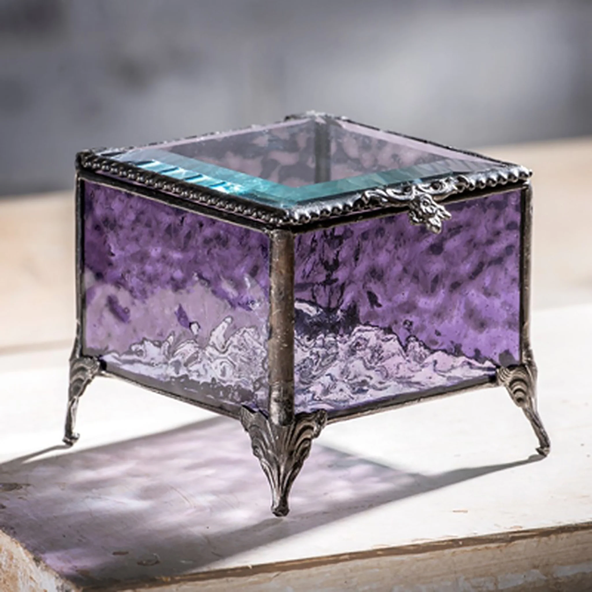 Purple Glass Jewelry Box - Image 2