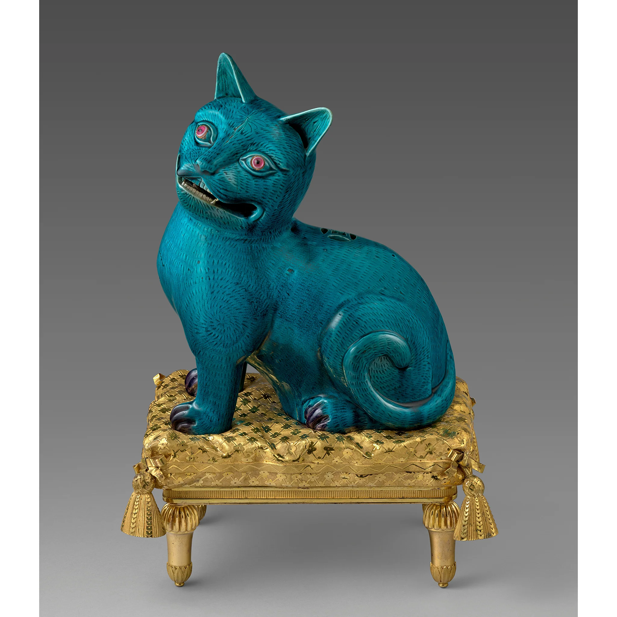 Purrquoise Cat Glass Ornament - Image 3