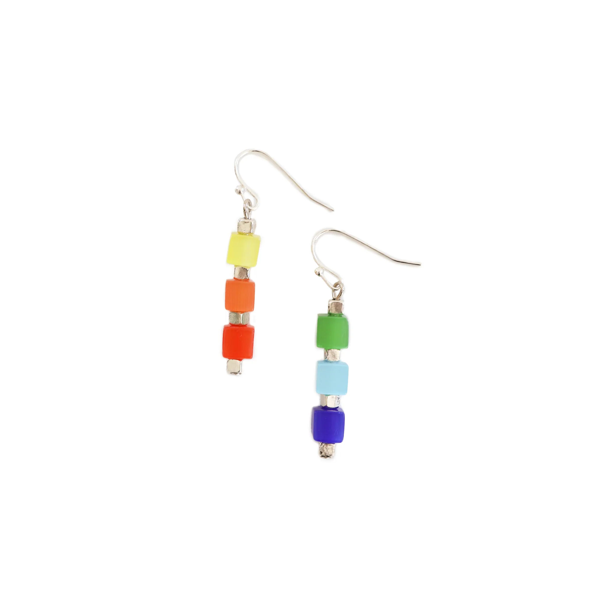 Rainbow Cube Earrings