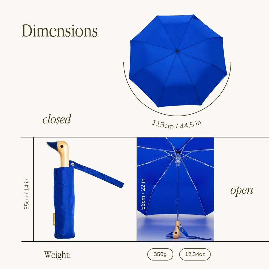 Royal Blue Compact Umbrella - Image 7