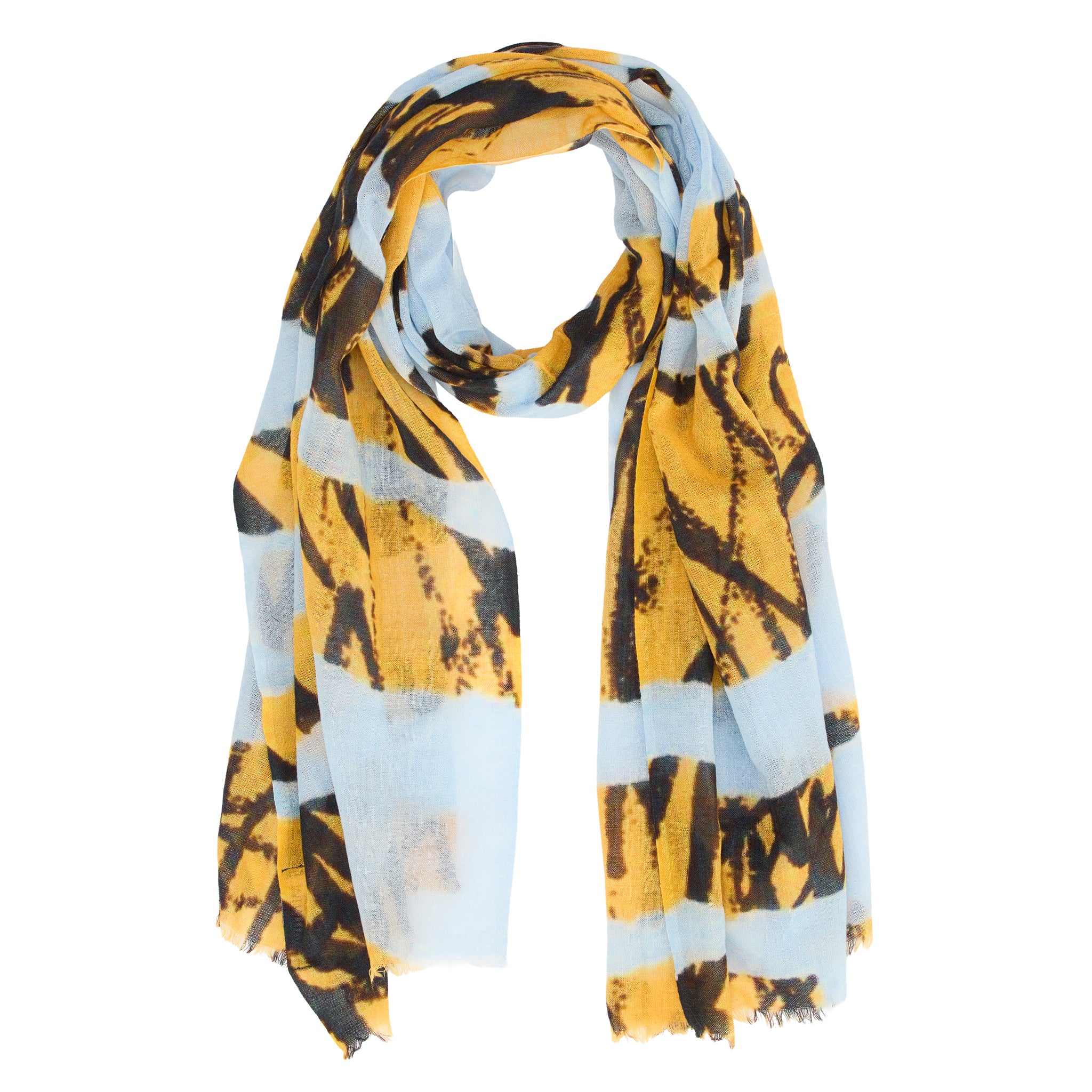 Yellow & Blue Graffiti Wool Scarf