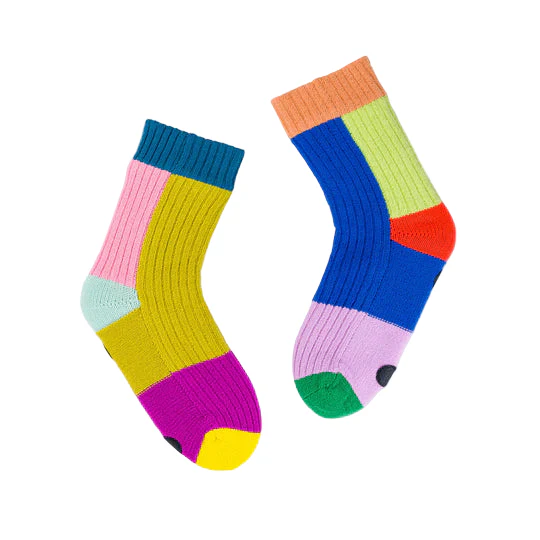 Rainbow Mismatch House Socks