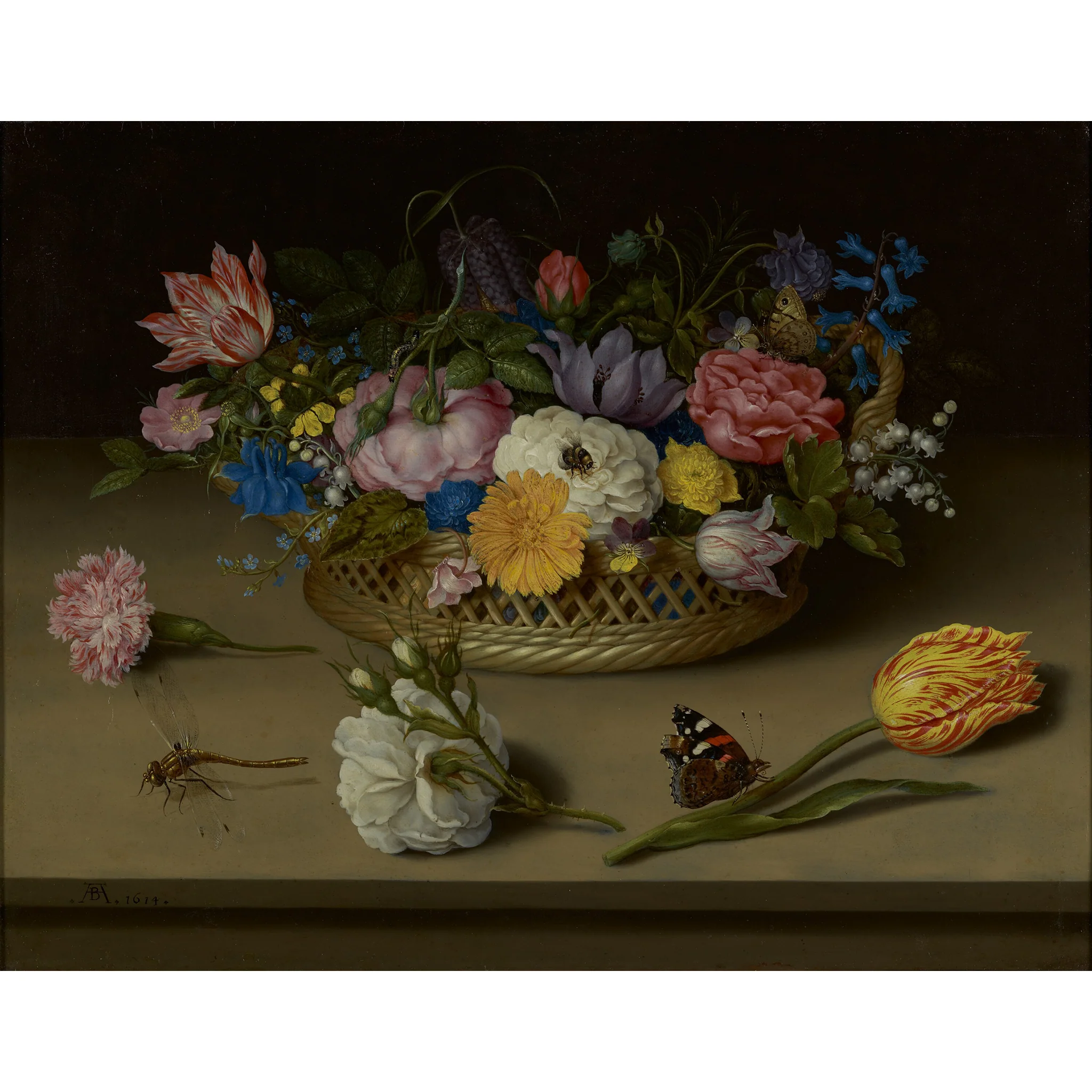 Square Ambrosius Bosschaert Flower Still Life Silk Scarf - Image 6