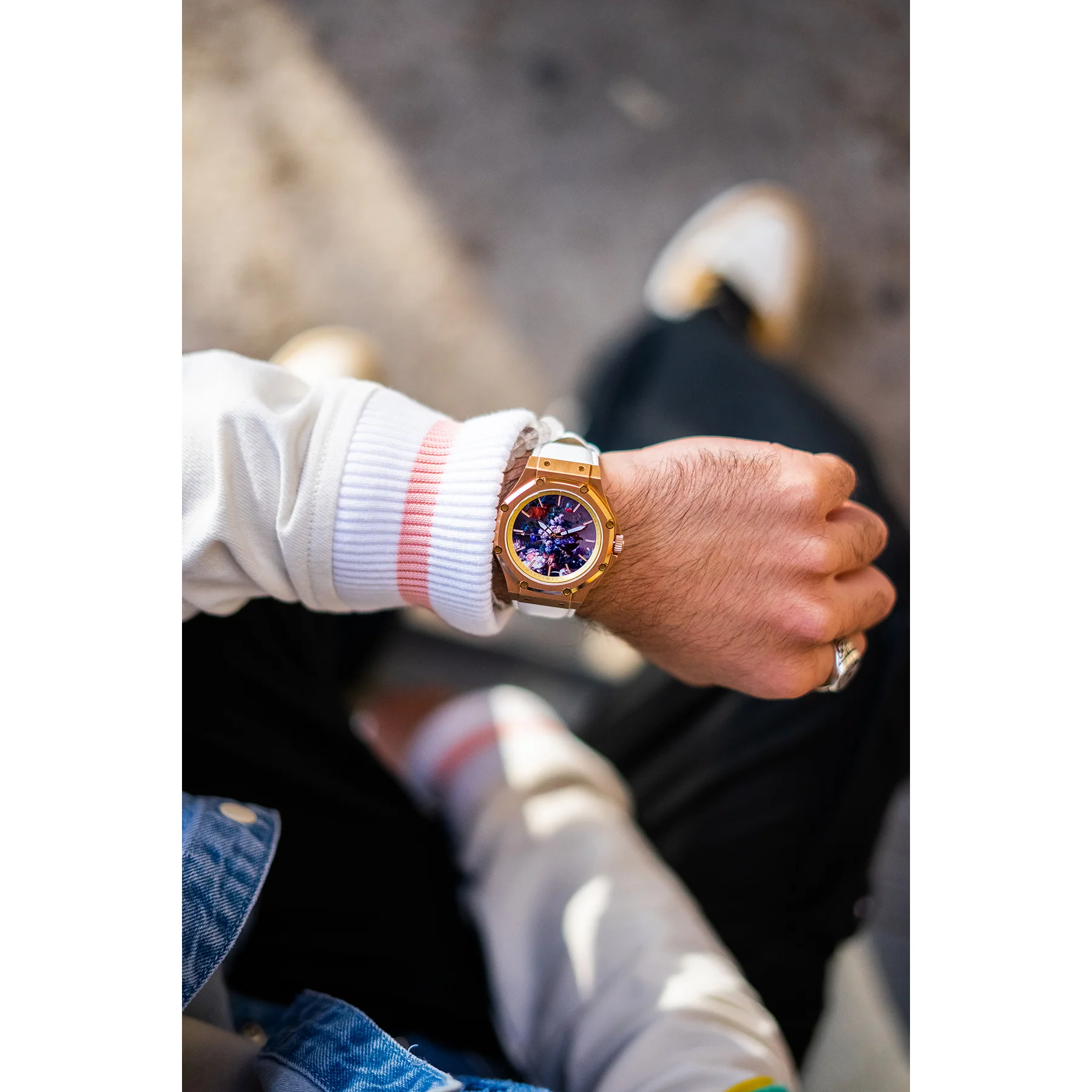 Van Huysum Vase of Flowers Watch with Leather Band - Image 5