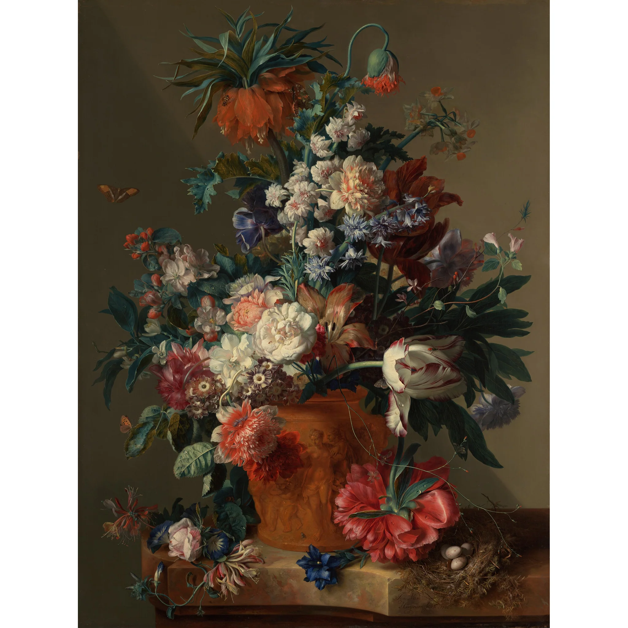 Van Huysum Vase of Flowers Watch with Leather Band - Image 7