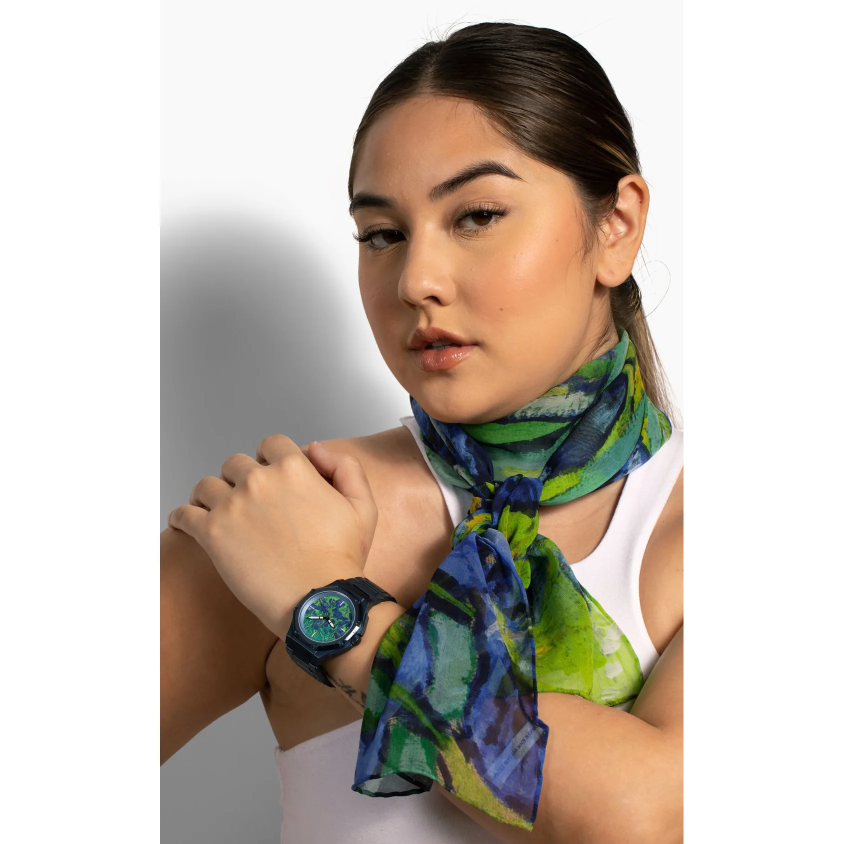 Van Gogh Irises Watch with Blue Steel Band - Image 4